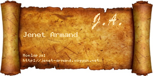 Jenet Armand névjegykártya